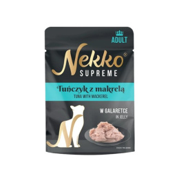 Tuńczyk z makrelą w galarecie saszetka NEKKO SUPREME ADULT70g