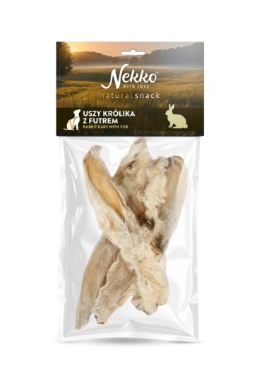 Uszy królika z futrem NEKKO Natural Snack 5 szt.