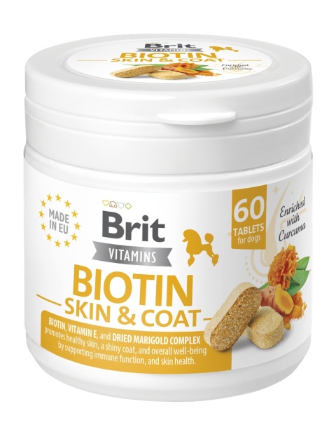 Witaminowy preparat z biotyną wspierający skórę i sierść dla psów BRIT Vitamin Biotine (60 tabletek)