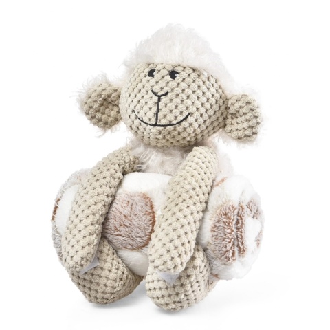 Zestaw owieczka zabawka pluszowa dla psa + miękki kocyk BARRY KING