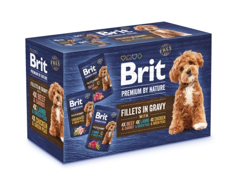 Zestaw saszetek dla psaBRIT Premium by Nature Fillets in Gravy, 12x85 g
