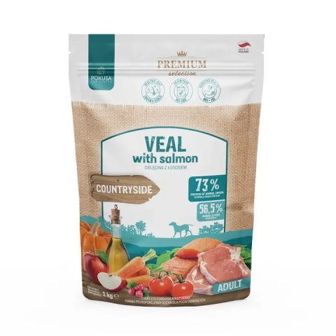 Sucha karma dla psa - cielęcina z łososiem bezzbożowa POKUSA 1 kg