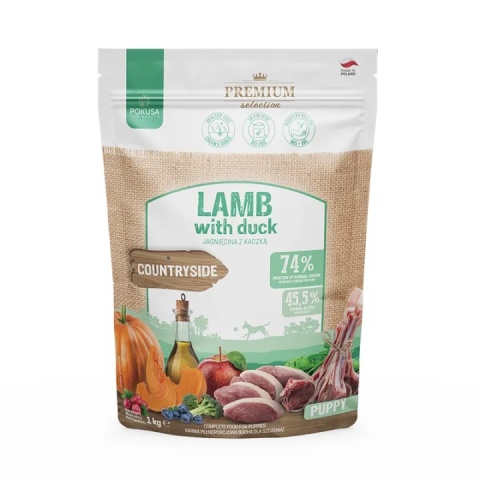 Hipoalergiczna sucha karma dla szczeniaka Jagnięcina z Kaczką POKUSA 1 kg