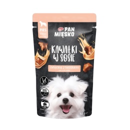 Karma mokra dla psa Kawałki w sosie Cielęcina z królikiem PAN MIĘSKO 150g
