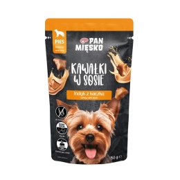 Karma mokra dla psa Kawałki w sosie Indyk z kaczką PAN MIĘSKO 150g