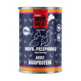 Karma mokra duoproteinowa dla psa indyk z przepiórką BUBAlicious 400 g