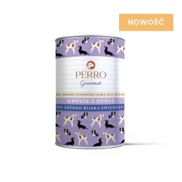 Karma mokra monobiałkowa dla szczeniąt Gourmet Królik z dynią PERRO 400 g