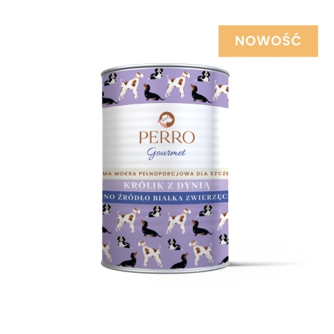 Karma mokra monobiałkowa dla szczeniąt Gourmet Królik z dynią PERRO 400 g