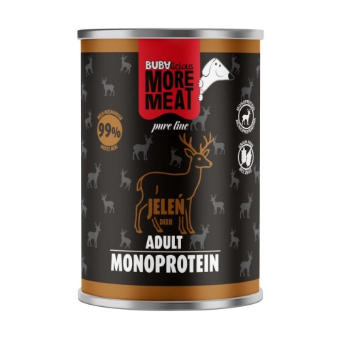 Karma mokra monoproteinowa Jeleń dla psów BUBAlicious 400 g
