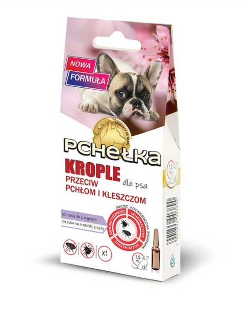 Krople przeciw pchłom i kleszczom dla psa PCHEŁKA 1,5 ml
