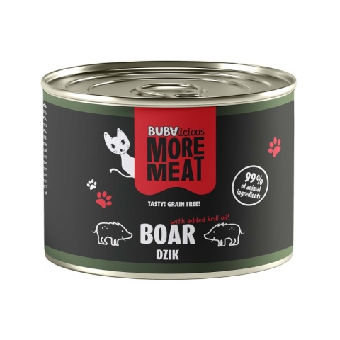 Mokra karma monoproteinowa dla kota dzik BUBAlicious 185 g