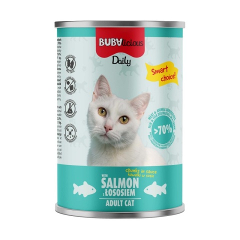 Mokra karma dla kota z łososiem kawałki w sosie BUBALICIOUS 400 g