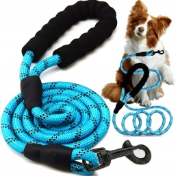 Smycz linka dla psów średnich i dużych ras ADVENTURE niebieska