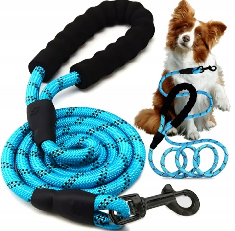 Smycz linka dla psów średnich i dużych ras ADVENTURE niebieska