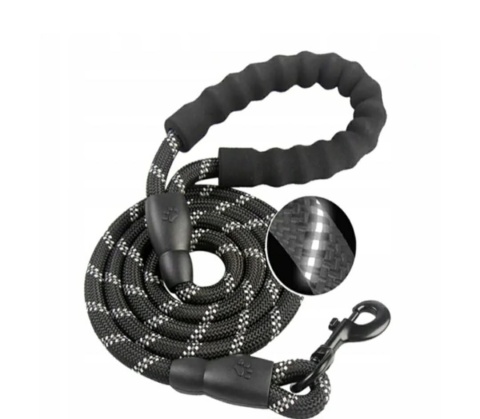 Smycz linka dla psów średnich i dużych ras ADVENTURE czarna