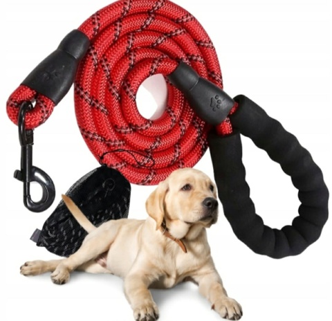 Smycz linka dla psów średnich i dużych ras ADVENTURE czerwona