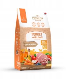 Karma dla dużego psa - sucha indyk z kaczką bezzbożowa POKUSA 3 kg