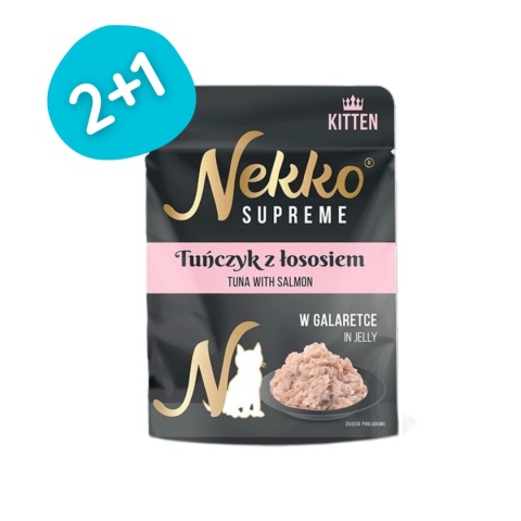 Tuńczyk z łososiem w galaretce saszetka dla kociąt NEKKO SUPREME ADULT 70g