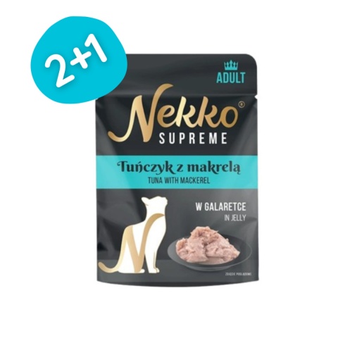 Tuńczyk z makrelą w galarecie saszetka NEKKO SUPREME ADULT70g